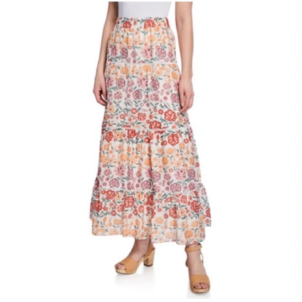 Anthropologie | Laia teka tiered floral maxi skirt size XL - Picture 4 of 11